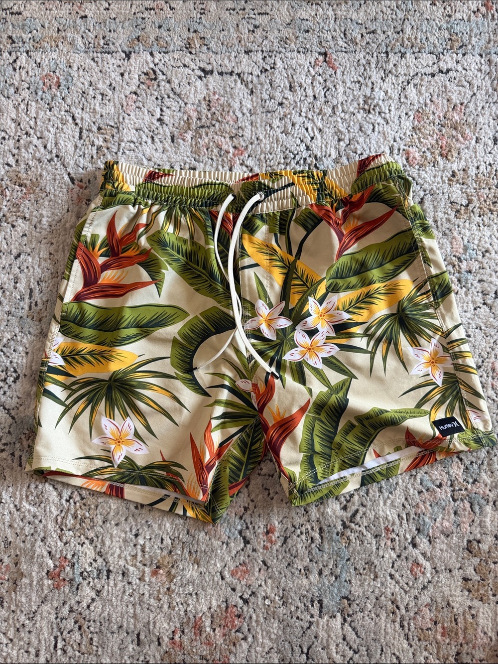 Hurley Tropical Floral Swim Shorts - Green, Yellow & Orange